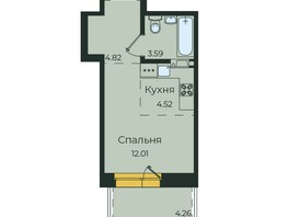 Продается 1-комнатная квартира ЖК Семья, 3 очередь, б/с 6, 29.2  м²