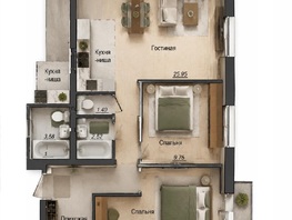Продается 3-комнатная квартира ЖК Наш дворик, 68.91  м&sup2;, 7580100 рублей