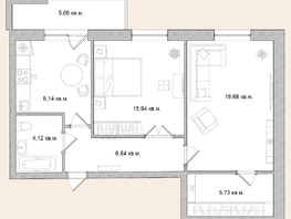 Продается 2-комнатная квартира ЖК Берёзка, дом 1, 63.77  м², 8481000 рублей