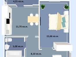 Продается 1-комнатная квартира ЖК Успех, дом 3, 44.79  м², 6271000 рублей