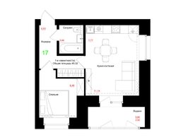 Продается 1-комнатная квартира ЖК Соцветие, дом 5.4, 40.32  м², 5806080 рублей