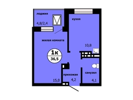 Продается 1-комнатная квартира ЖК Тихие зори, дом Панорама корпус 1, 35.7  м², 5640600 рублей
