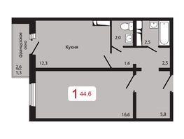 Продается 1-комнатная квартира ЖК КБС. Берег, дом 5 строение 1, 44.6  м², 5931800 рублей