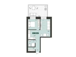 Продается 1-комнатная квартира ЖК Альпийский квартал, 45  м², 4110000 рублей