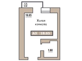 Продается 1-комнатная квартира ЖК Симфония, 18.65  м², 2704250 рублей