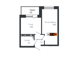 Продается 1-комнатная квартира ЖК Мичуринские аллеи, дом 2, 37.3  м², 4531950 рублей