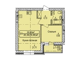 Продается 2-комнатная квартира ЖК Дивногорский, дом 22, 39.88  м², 4705840 рублей