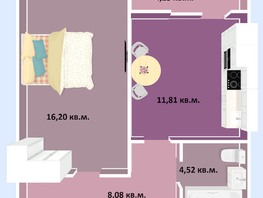 Продается 1-комнатная квартира ЖК Успех, дом 3, 44.86  м², 6325000 рублей