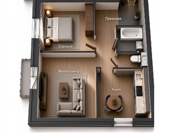 Продается 2-комнатная квартира ЖК Наш дворик, 55.99  м&sup2;, 6438850 рублей