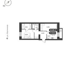 Продается 2-комнатная квартира ЖК Времена, 1 этап, 61.86  м&sup2;, 8800000 рублей