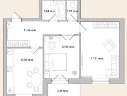 Продается 2-комнатная квартира ЖК Берёзка, дом 1, 62.8 м², 8604000 рублей