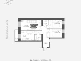 Продается 3-комнатная квартира ЖК Академгородок, дом 3, 81.04  м², 11500000 рублей