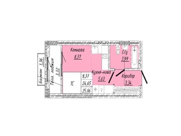 Продается 1-комнатная квартира ЖК На 2-й Дачной, 25 м², 5798250 рублей