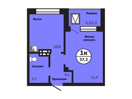 Продается 1-комнатная квартира ЖК Тихие зори, дом Гранит корпус 2, 37.2  м², 5542800 рублей