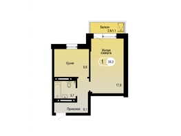 Продается 1-комнатная квартира МИЧУРИНСКИЕ АЛЛЕИ, дом 6, 38.3 м², 2900000 рублей