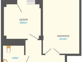 Продается 1-комнатная квартира ЖК Сосновоборск, 8 мкр дом 12, 1 этап, 45  м², 4275000 рублей