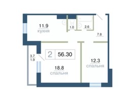 Продается 2-комнатная квартира ЖК Дубенский, дом 7.1, 56.3  м², 8300000 рублей