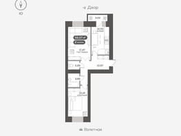 Продается 2-комнатная квартира ЖК Сити-квартал на Взлетной, дом 1, 59.27  м², 10200000 рублей