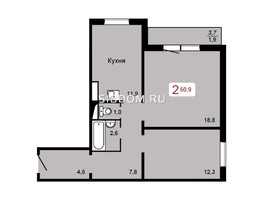 Продается 2-комнатная квартира ЖК Мичурино, дом 2 строение 1, 60.9  м², 5950000 рублей