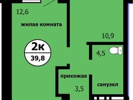 Продается 2-комнатная квартира ЖК Тихие зори, дом Панорама корпус 2, 35.4  м², 5452600 рублей