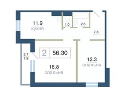Продается 2-комнатная квартира ЖК Дубенский, дом 7.2, 56.3  м², 8000000 рублей