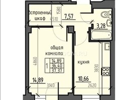 Продается 1-комнатная квартира ЖК Ясный, дом 9, 37  м², 4470000 рублей