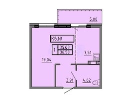 Продается 1-комнатная квартира ЖК Аринский, дом 1 корпус 1, 36.58  м², 3900000 рублей
