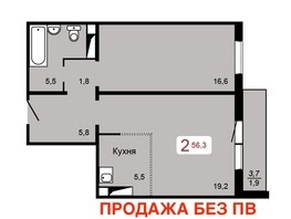 Продается 2-комнатная квартира ЖК Мичурино, дом 2 строение 1, 56.3  м², 6700000 рублей