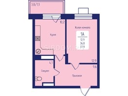 Продается 1-комнатная квартира ЖК Univers (Универс), 2 квартал, 37.9  м², 6177700 рублей