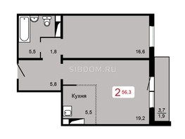 Продается 2-комнатная квартира ЖК Мичурино, дом 2 строение 4, 56.3  м², 5610000 рублей