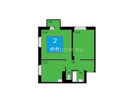 Продается 2-комнатная квартира ЖК Преображенский, дом 11, 61.01  м², 6750000 рублей
