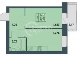 Продается 1-комнатная квартира ЖК Мята, дом 2, секции 7-10, 39.1  м², 4800000 рублей