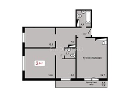 Продается 3-комнатная квартира ЖК Мичурино, дом 2 строение 4, 84.1  м², 7900000 рублей