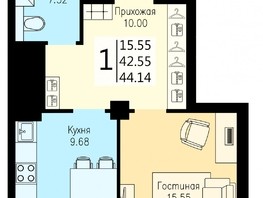 Продается 1-комнатная квартира ЖК На Дудинской, дом 4, 44.14  м², 5900000 рублей