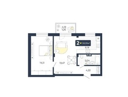 Продается 2-комнатная квартира ЖК Живём эко-район, 4 квартал дом 2, 58.59  м², 6286707 рублей
