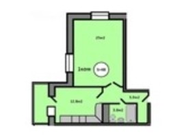 Продается 1-комнатная квартира ЖК Квадро, дом 4, 48  м², 6400000 рублей