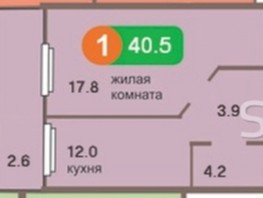 Продается 1-комнатная квартира ЖК Глобус, дом 3, 37.7  м², 4200000 рублей