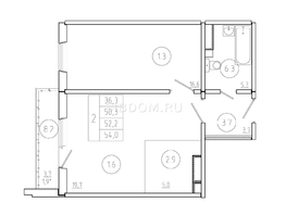 Продается 2-комнатная квартира ЖК Три слона, дом 3, 52.2  м², 5740000 рублей