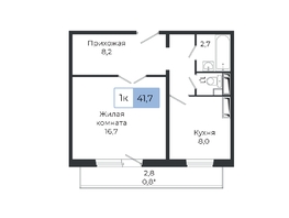 Продается 1-комнатная квартира ЖК Три слона, дом 1, 41  м², 5421000 рублей