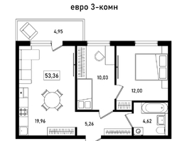 Продается 2-комнатная квартира ЖК Аринский, дом 1 корпус 3, 52.9  м², 5300000 рублей