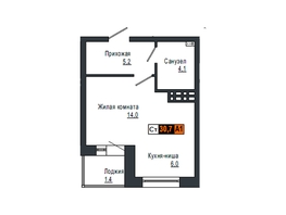 Продается 1-комнатная квартира ЖК Мичуринские аллеи, дом 2, 30.4  м², 4050000 рублей