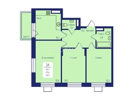 Продается 3-комнатная квартира ЖК Univers (Универс), 2 квартал, 66.5  м², 9300000 рублей