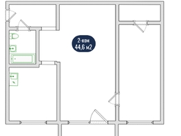 Продается 2-комнатная квартира Матросова ул, 44.6  м², 4750000 рублей