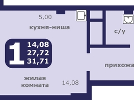 Продается 1-комнатная квартира ЖК Звездный, 31.71  м², 4180000 рублей