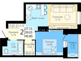 Продается 2-комнатная квартира ЖК На Дудинской, дом 5, 40.8  м², 5300000 рублей