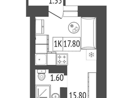 Продается Студия ЖК Симфония, 18 м², 2999300 рублей
