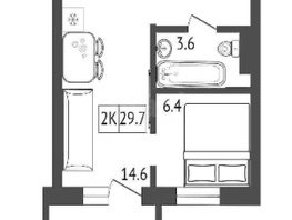 Продается 2-комнатная квартира ЖК Emotion (Эмоушн), 30 м², 5700000 рублей