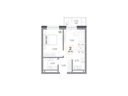 Продается 2-комнатная квартира ЖК Юдинский, дом 1.5, 39.49 м², 5398283 рублей