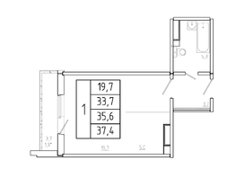 Продается Студия ЖК Три слона, дом 1, 35.6 м², 4343200 рублей
