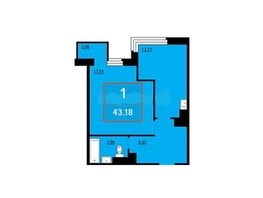 Продается 1-комнатная квартира ЖК Преображенский, дом 12, 43.18 м², 6100000 рублей